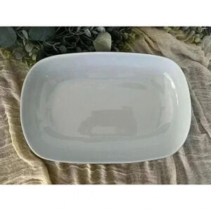 Faria & Bento 13” Pastel‎ Green Oval Serving Bowl Stoneware Portugal Centerpiece